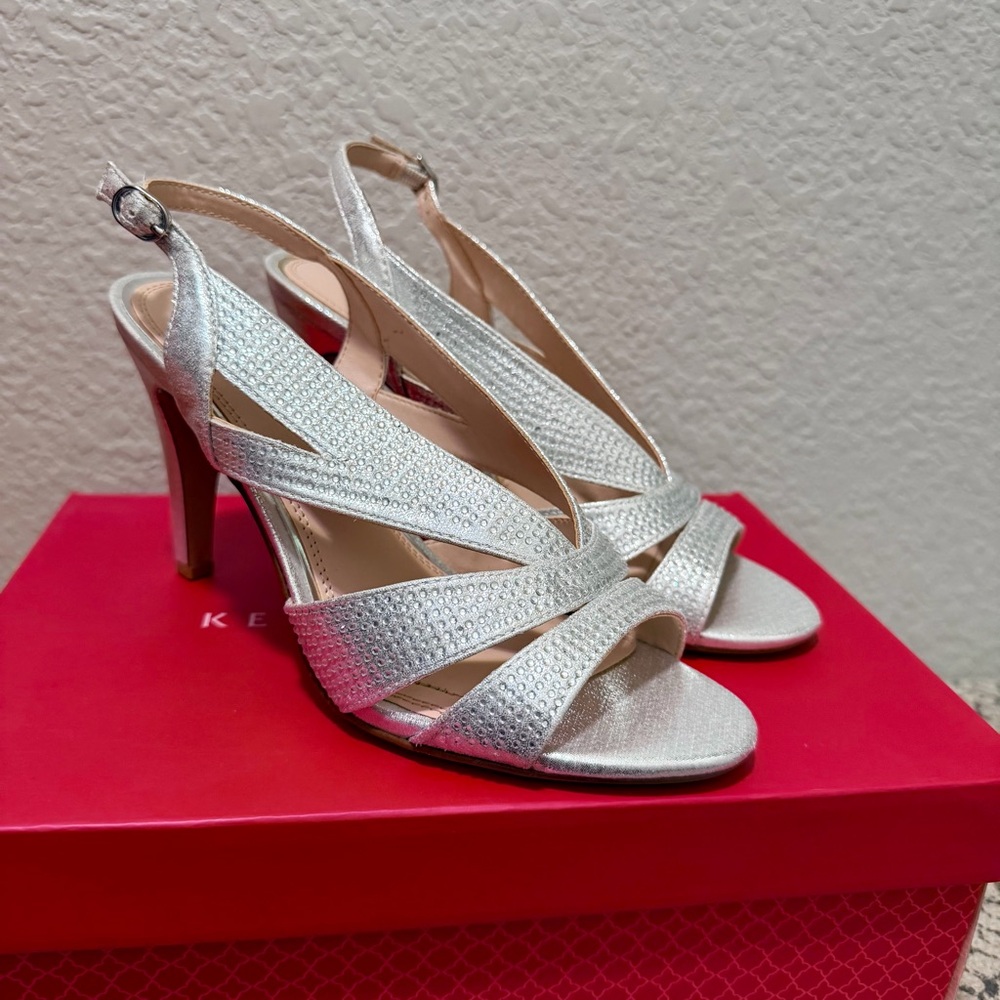 Elegant Silver Strappy Heels